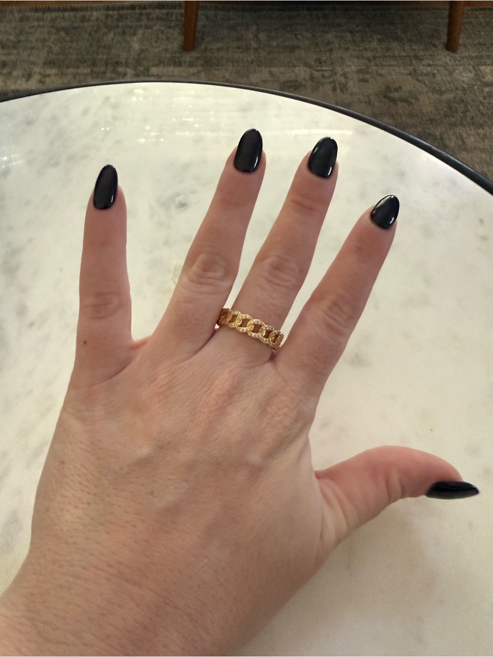 Hey Maeve Gold Chain-Link Ring